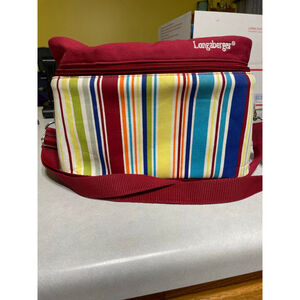 Longaberger Sunny Day Insulated Striped Multicolor & Red Lunch Bag